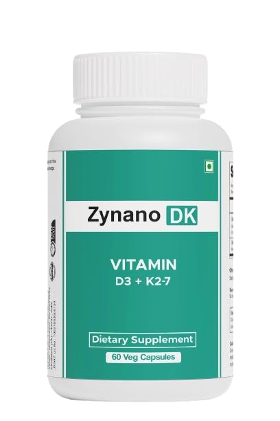 Zynano DK | Vegan Vitamin D3 10000 IU, Vitamin K2 120 Mcg with MCT Powder, Vegetarian Vitamin D3 K2 for Women and Men,Lichen Vitamin D3-60 Gluten Free