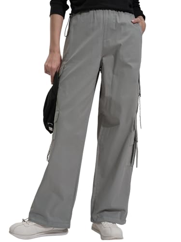 Image of Tokyo Talkies Pure Cotton Straight Wide Leg Cargo Pants |Relaxed Fit Utility Trousers
