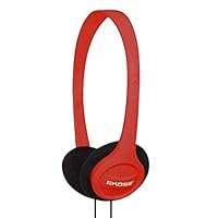 Koss KPH7R Portable On-Ear Headphone with Adjustable Headband - Red