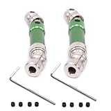 2 pcs Metal Rear Center Drive Shaft CVD Transmission Shaft for 1/12 Wltoys 12423 12428 12628 FY03 RC Car Rock Crawler(Green)