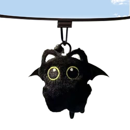 Sghtil - Llavero de peluche para gato, diseño de gato, color negro y peluche para bolso, llavero suave, colgante para bolsos, cartera, coche, tote, adulto, Halloween, Navidad, cumpleaños, San Valentín
