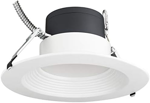 Sunlite 87733-SU LED 8-Inch CCT Round Color and Power Selectable Recessed Light Fixture, Dimmable, Multi Volt, 30K/35K/40K Color Temperature, ETL Listed, Energy Star White Finish