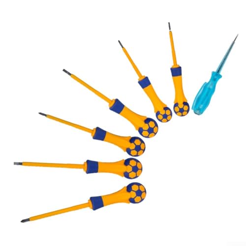 Lot de 7 tournevis magnétiques isolés avec pointes cruciformes et fentes pour électricien, avec stylo de test de courant 105-250 V