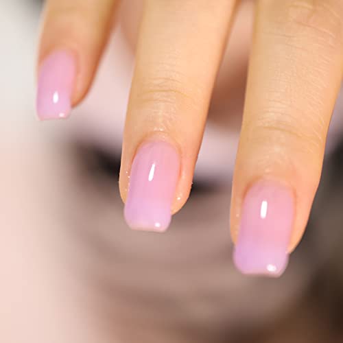 Fzanest Rubber Base Gel For Nails,Builder Base Clear Sheer Color Gel Nail Polish,Elastic Rubber Base Coat,Builder Extension Gel In A Bottle 15Ml (Romantic Lavender) #TOP5
