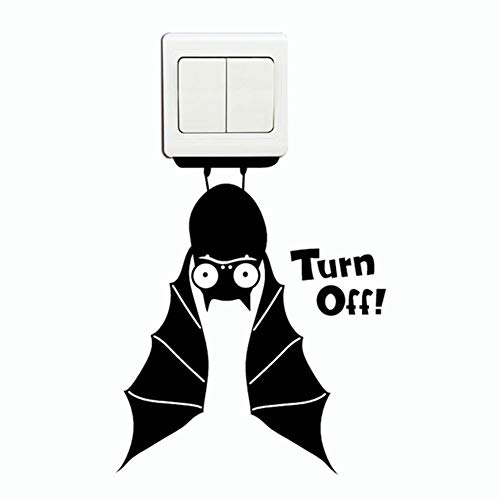 Fattigger [Decoraciones de Halloween]-Halloween Desmontable con Forma de murciélago Adhesivo de Pared para decoración del hogar Sala de Estar, TT, 1 Pieza