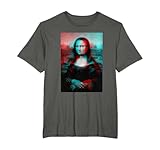 Mona Lisa Leonardo da Vinci camisa glitch Shirt impresión Camiseta