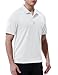 Rdruko Men's Outdoor Performance Polo Short Sleeve Activewear Lightweight Golf Collared Shirts(White, US L)