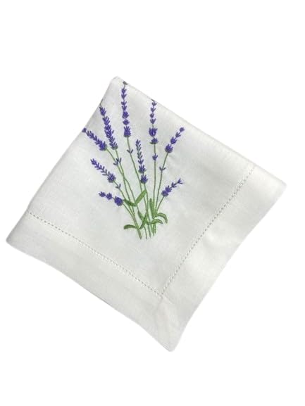 Shree adodhya women hankerchief with little purple flowers design embroidery,white colour and cotton handkerchief with embroidery set of 2.-image-46