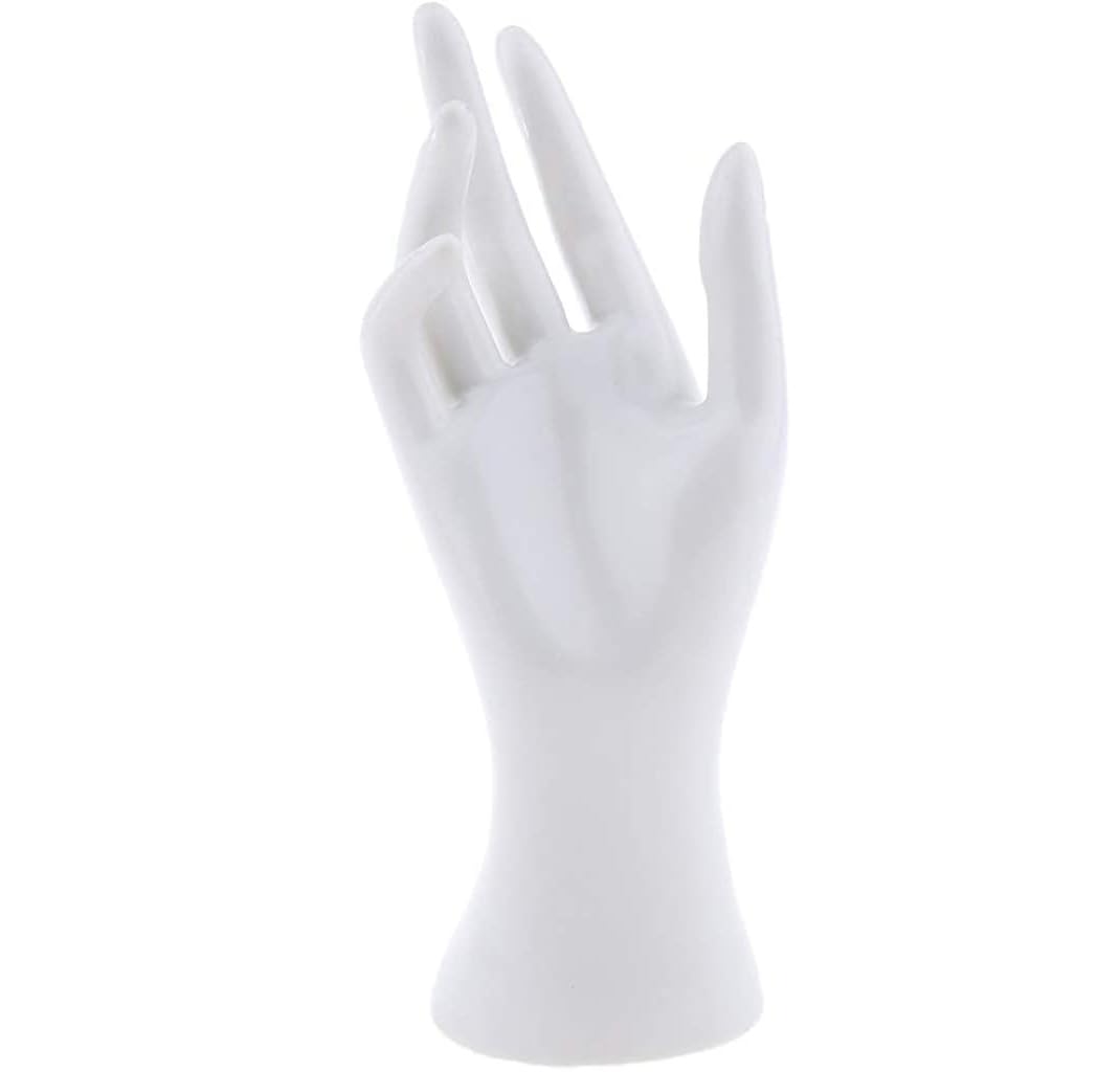ZhangJJJJJJJ 1Pcs Female Mannequin Hand, Jewelry Display Stand, for Chain, Finger Ring, Glove (White)