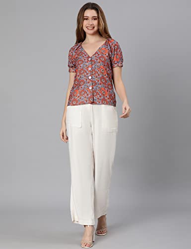 Image of oxolloxo Dreamy Colors Digital Floral Print Women top