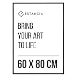Estancia Black Pine Wood Photo Frame 60x80 cm with Shatterproof Acrylic Glass | Large Modern 60 x 80 cm Wooden Picture Frame