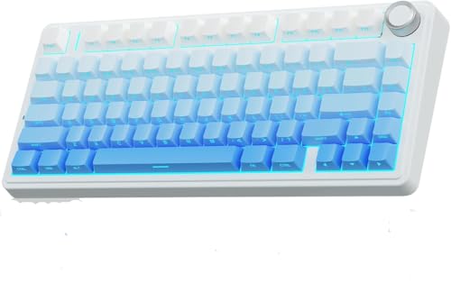 Image of Aula F75 75% Wireless RGB Backlit Tri-Mode Gaming Mechanical Keyboard with Knob | 80 Keys Compact Keyboard, Pre-lubed Gasket Hot-Swappable | Bluetooth /2.4GHz /Type-C | Comic Keycap - Reaper Switches