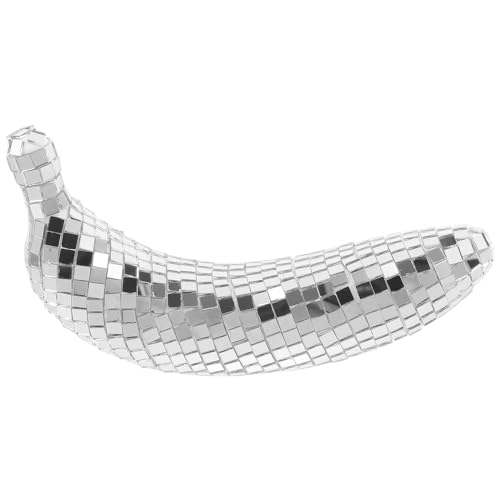 LUOZZY Disco Style Banana Ornament Mirror Reflective Disco Decoration Disco Theme Party Favors Supply - Silver