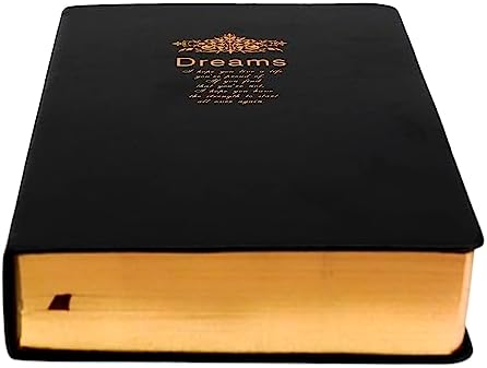 BenOpinion Thick Journal, Blank Premium Papers with Golden Rim, Hardcover Notebook with Black Soft Faux Leather Cover, 416 Pages 208 Sheets A5 Sketchbook for Writing Drawing