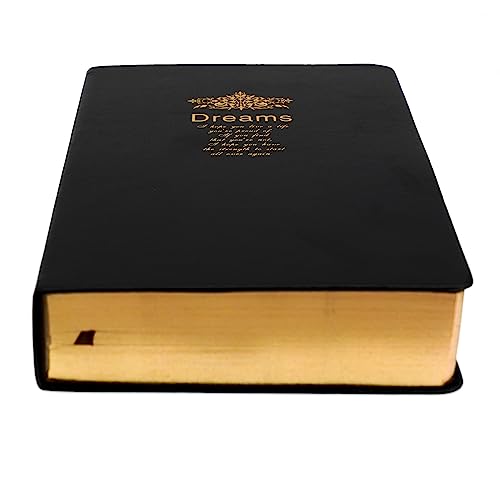Benopinion Thick Journal, Blank Premium Papers With Golden Rim, Hardcover Notebook With Black Soft Faux Leather Cover, 416 Pages 208 Sheets A5 Sketchbook For Writing Drawing #TOP1