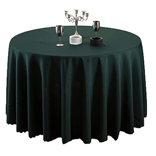 IFIKK Mantel Antimanchas Redondo Impermeable, Mesa Comedor Manteles a Prueba de Polvo, Manteles Mesa Decorativo para Banquete, Boda, Hogar Comedor del Cocina (Verde Oscuro, Redondo: 240cm)