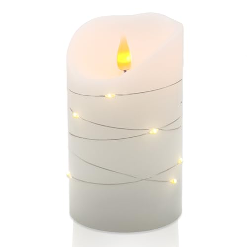 Velas LED sin llama de 5 pulgadas decorativas para cenas románticas y terrazas con luz parpadeante