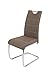 Produktbild 2er Set Schwingstuhl Flora, Kunstleder Latte, Griffmulde, Metallgestell verchromt, 42x57x98 cm