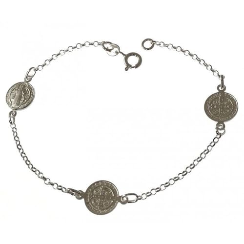 Bracelet médailles de Saint Benoît en argent sterling 925, portez une histoire à votre poignet