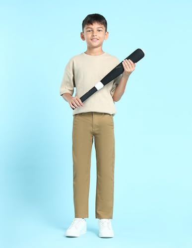 Image of U.S. Polo ASSN. Kids Trousers for Boys - Cotton Stretch Fabric, Mid-Rise Waist, Twill Weave Casual Trousers for Boys