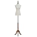 SONGMICS Female Mannequin Torso Body Dress Form with Tripod Stand, Small 2-4 Size, 33" 25" 34", Non- Straight Pinnable, Adjustable Height, for Pants Dress Clothing Display Beige UMDF06BE