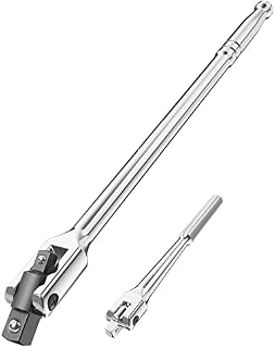 MAXPOWER Breaker Bar Set, 380mm Dual Drive Breaker bar with 1/2-Inch & 3/8-Inch Drive and 150mm Breaker Bar with 1/4 Inch Single Drive