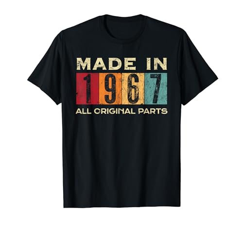 Hecho en 1967 55th Bday 55 años todas las piezas originales Camiseta