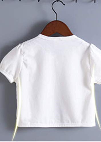 Little Girls' Short Sleeve Lace Bolero Cardigan Shrug Dress Cover up 2-10 Years (White 2, 3-4T)2