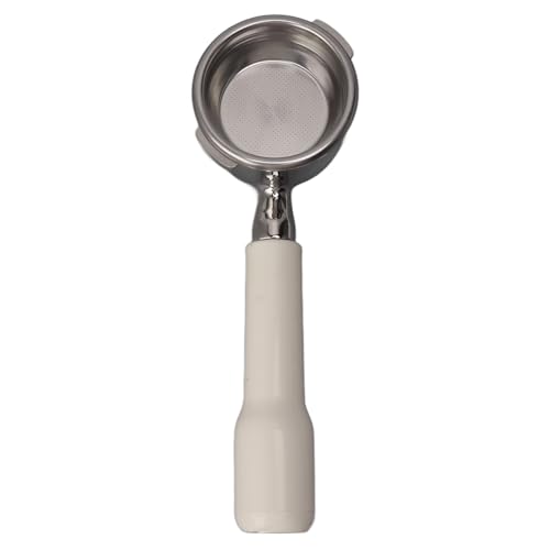 Portafiltro Bottomless 58mm Acero Inoxidable para Baby - Diseño Sin Fondo para Café Más Puro, Doble Asa Ergonómica y Fácil Agarre (Blanco)