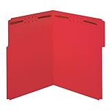 Office Depot Color Fastener File Folders, Letter Size, Red, Pack of 50, OD22740