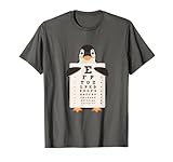 Schule Sehtesttafel Optiker Brille Kinder Motiv Pinguin T-Shirt