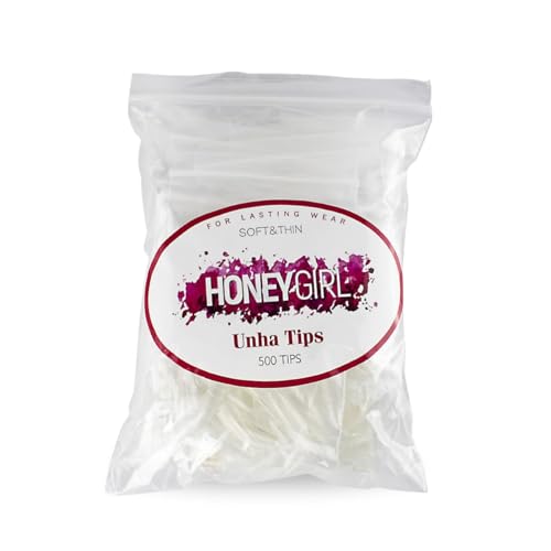 500 Tips Stiletto Transparente Unhas de Gel, Honey Girl