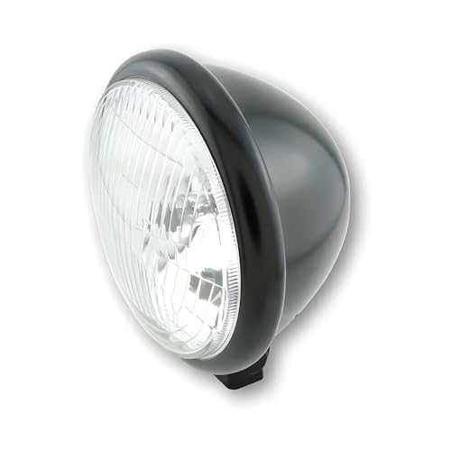 ShinYo Motorrad-Scheinwerfer H4 Hauptscheinwerfer Ø157mm Bates unten schwarz, Unisex, Multipurpose, Ganzjährig, Metall