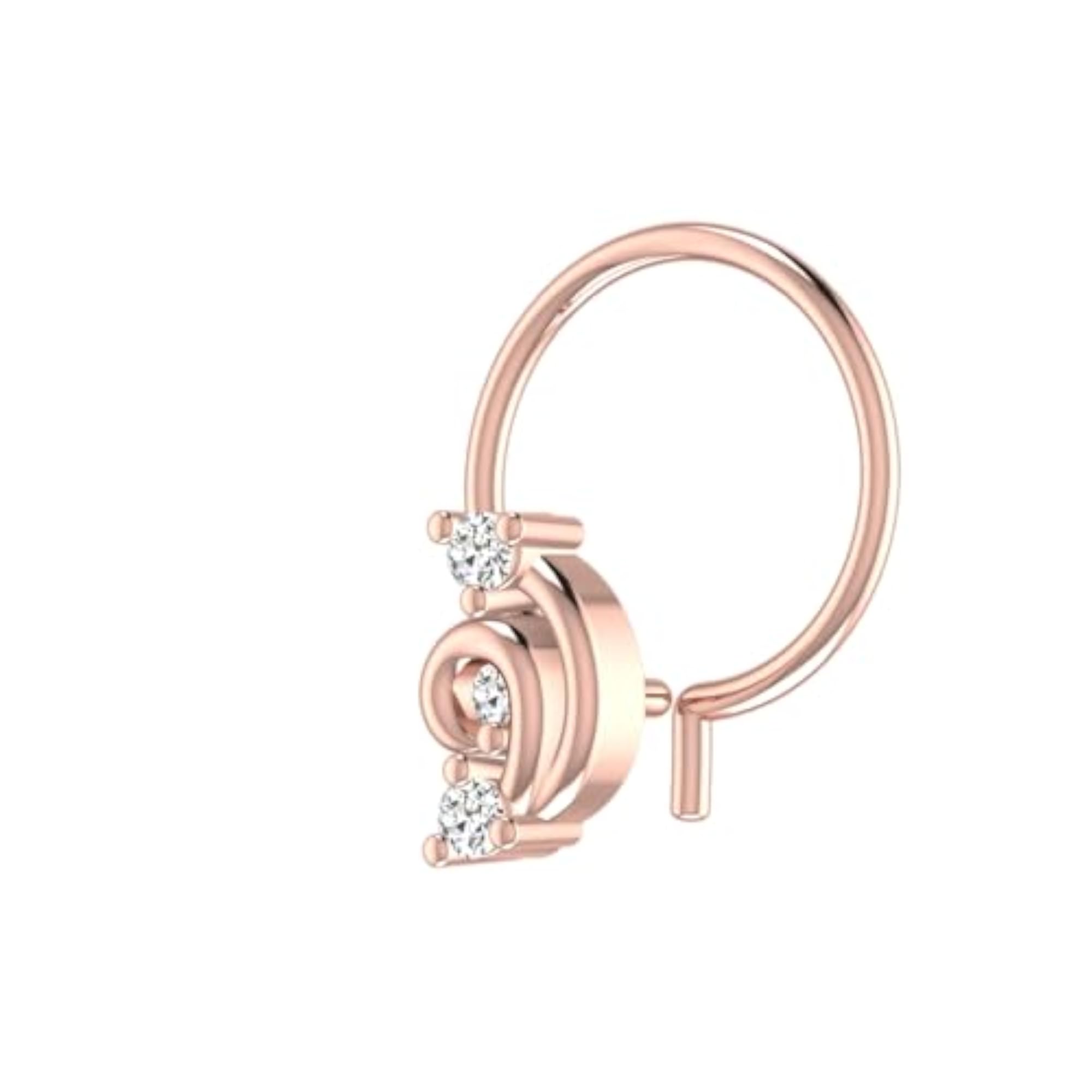 Women's 14Kt Rose Gold Stud Nosering