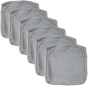 FLYMEI Patio Cushion Covers Grey 24x24x4-4pcs & Grey 24x24x4-2pcs