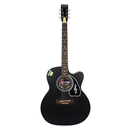 Image of Ketostics Venus Special Cutaway Rosewood 41 Inch Givson Acoustic Guitar with Bag, Rhythm String Set, Strap and 5 Plectrums, Black