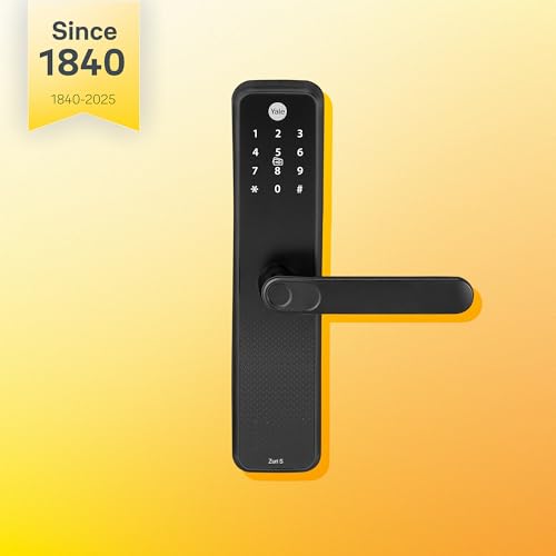 Image of Yale Zuri S Smart Door Lock | Fingerprint, PIN, RFID, Manual Key | Bluetooth Digital Smart Lock with Yale Home App Access | 3 Year Warranty | Black