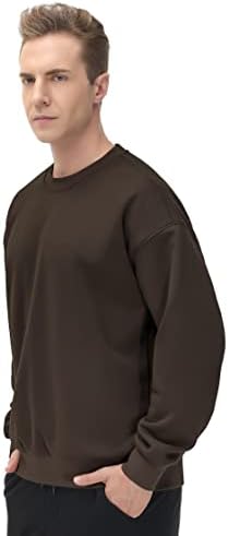THE GYM PEOPLE Men's Fleece Crewneck Sweatshirt Thick Loose fit Soft Basic Pullover Sweatshirt