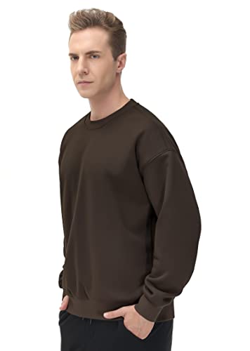 THE GYM PEOPLE Men's Fleece Crewneck Sweatshirt Thick Loose fit Soft Basic Pullover Sweatshirt