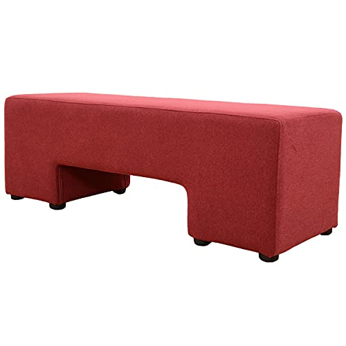 DORIS ドリス スツール 北欧 木製 2人掛け オットマン レッド アンジュ2P【11256】