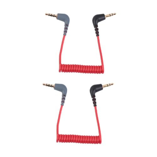 Cable de extensión de audio Jack 3.5mm 0.75m rojo 2 unidades miniatura 1