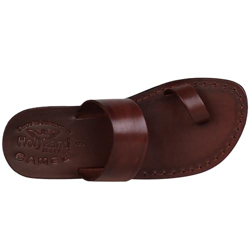 Holy Land Market Mens/Womens Leather Sandals/Flip Flops/Slides/Slippers (Jesus - Finger Style I)4