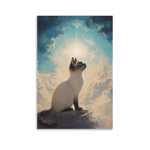 Décoration murale image sur toile chat ragdoll habillage couloir