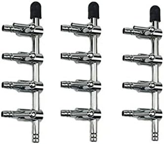 bnafes Aquarium Air Valve 4 Way Inline Manifold Air Flow Pump Tubing Splitter Lever Control Valve 3-Pack