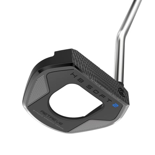 Cleveland Golf Retreve HB Soft 2 Putter, Black, 34', Single Bend - Oversized Grip, Left Hand
