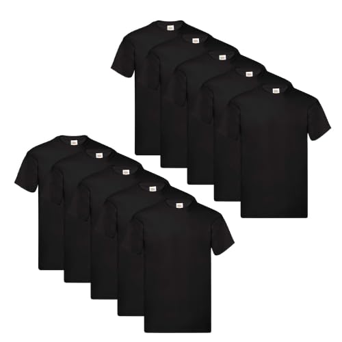 Generico Magliette Uomo Manica Corta 100% Cotone - Pacco da 10 T-Shirt Girocollo - Ideali per Stampa, Personalizzazione ed Uso Quotidiano