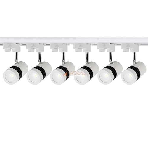 Image of JACKAL 9 Watt White LED Track Light /Spot Light /Focus Light /Picture Light (Pack of 6) White Body | Indoor Light with Rotatable Head | for Showrooms, Shops and Living Room - Trackway Included