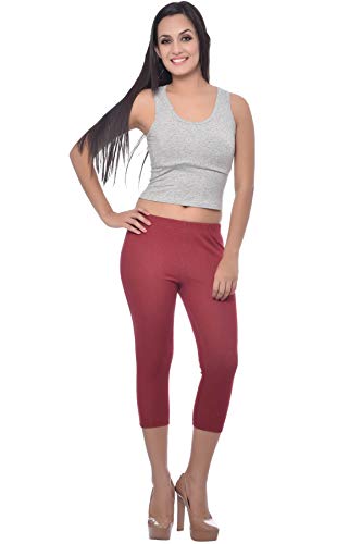 Image of Frenchtrendz Women's Cotton Modal Spandex Stretchable Slim Fit Jegging Capris