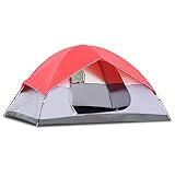 GYMAX 300 x 300 x 165 cm Campingzelt für 5-6 Personen, Kuppelzelt wasserdicht & Winddicht, Wurfzelt mit Tragetasche, für Camping, Reisen, Trekking