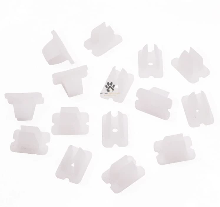 Mufasa Clips For 12V Dc Led Neon Light Strip,Plastic Buckle For Neon Light Flexible Accessories, (6Mm X 12Mm), White